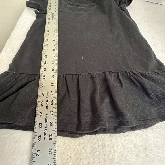 Anthropologie Leifnotes Womens Short Sleeve Peplum Top Small Black Cotton New - Picture 7 of 7